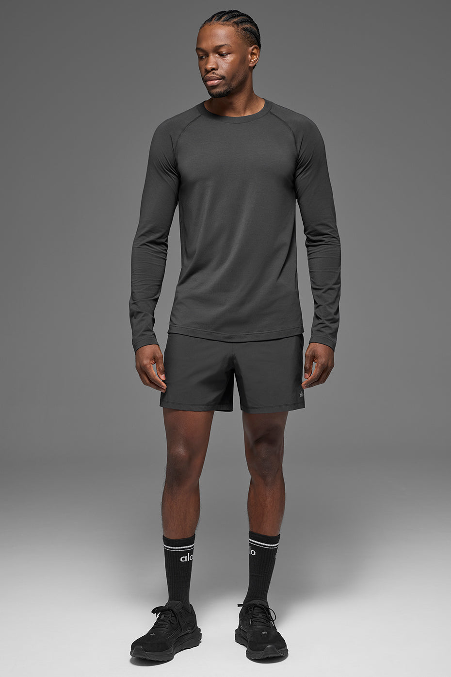 ALO Vapor Crewneck Long Sleeve - Anthracite--4
