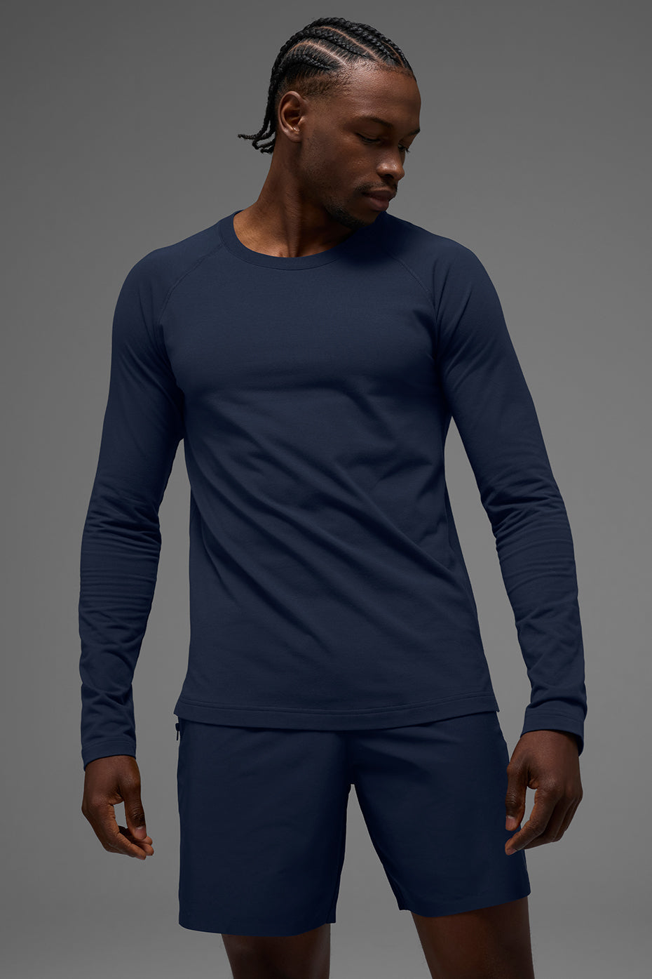 ALO Vapor Crewneck Long Sleeve - Navy--0