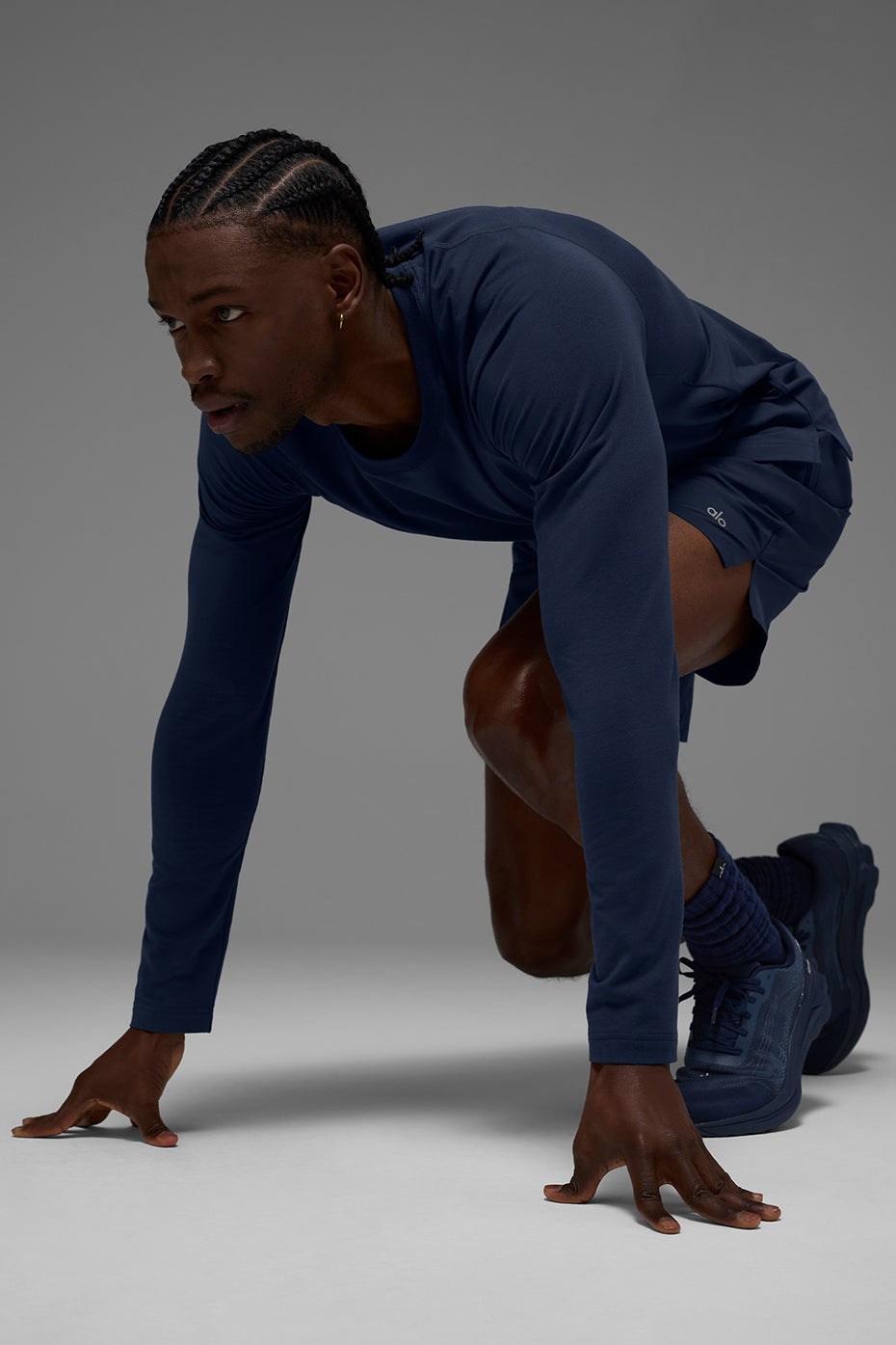 ALO Vapor Crewneck Long Sleeve - Navy--2