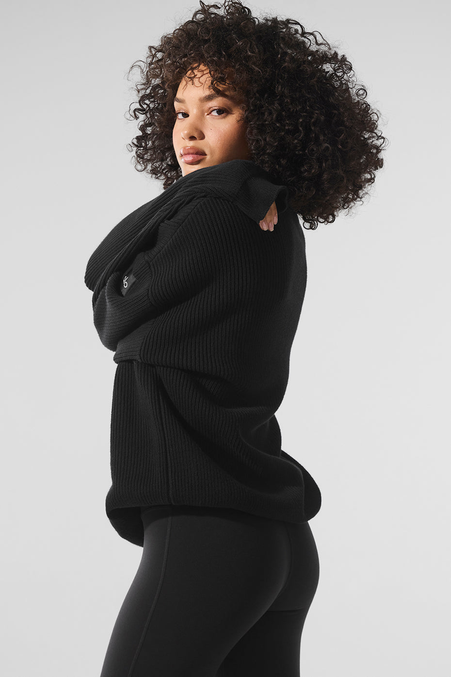 Domain Rib Knit Crew Sweater - Black--2