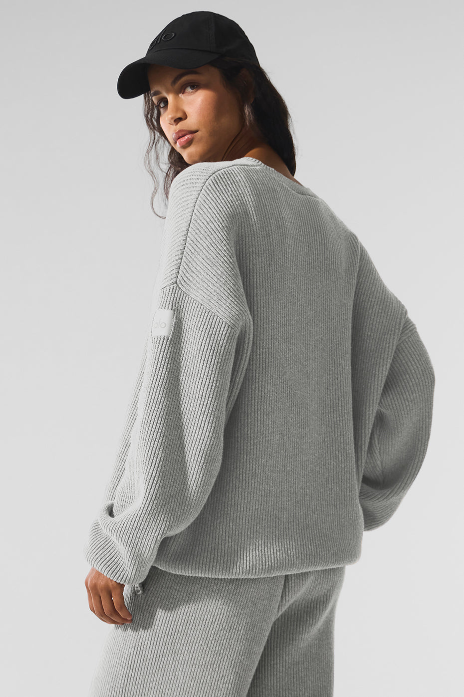 Domain Rib Knit Crew Sweater - Athletic Heather Grey--3