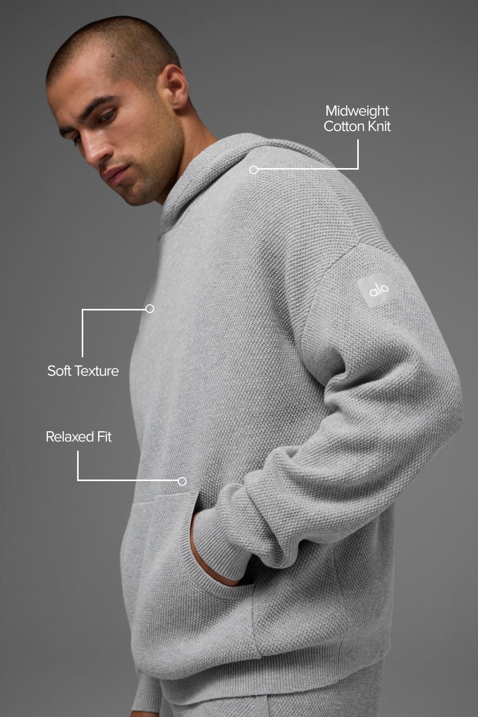 Sports Club Sweater Knit Hoodie - Athletic Heather Grey--1