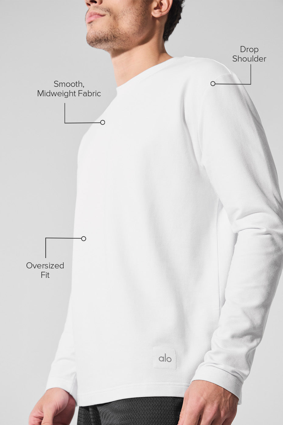 Double Take Long Sleeve Crew - White--1