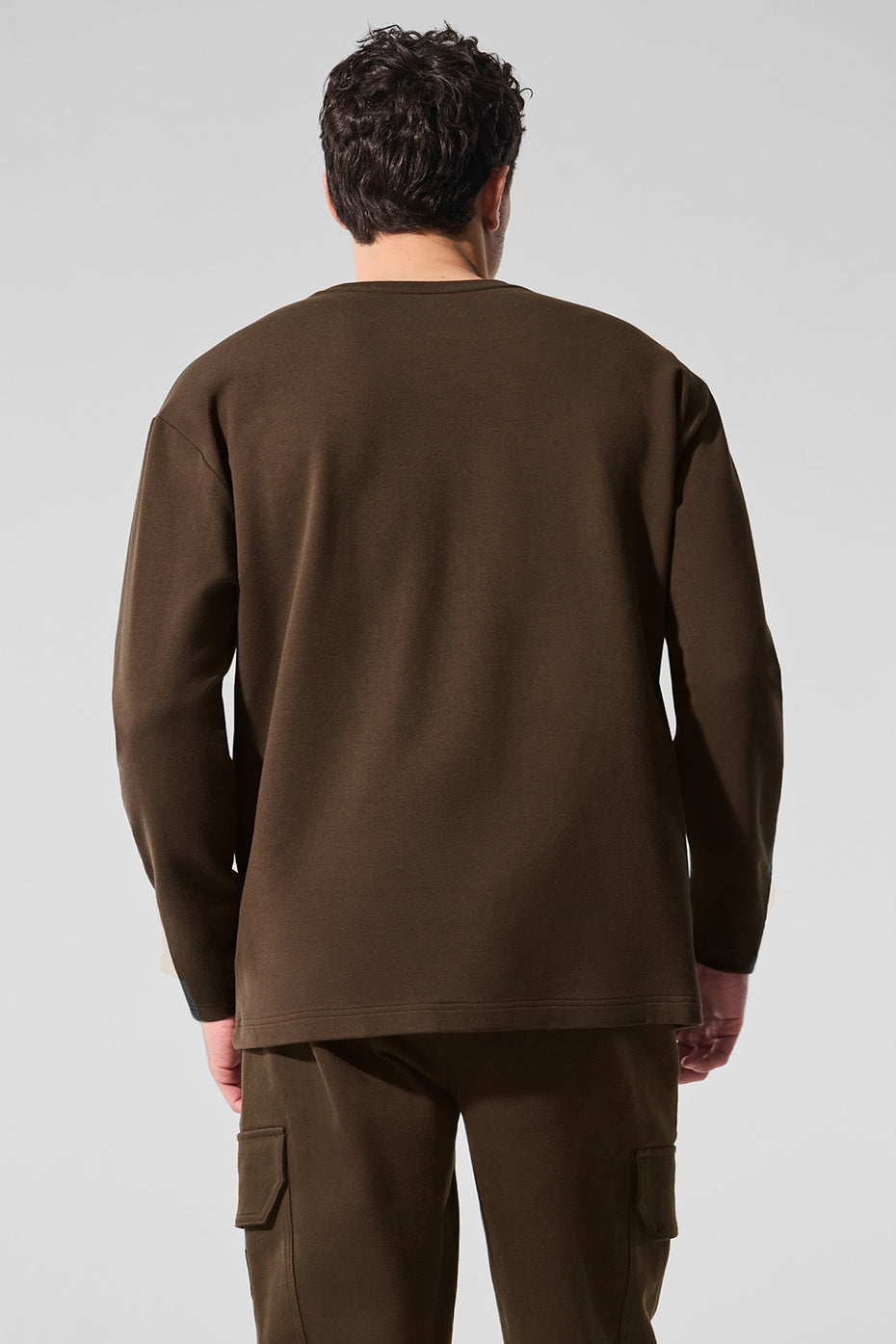 Double Take Long Sleeve Crew - Espresso--2