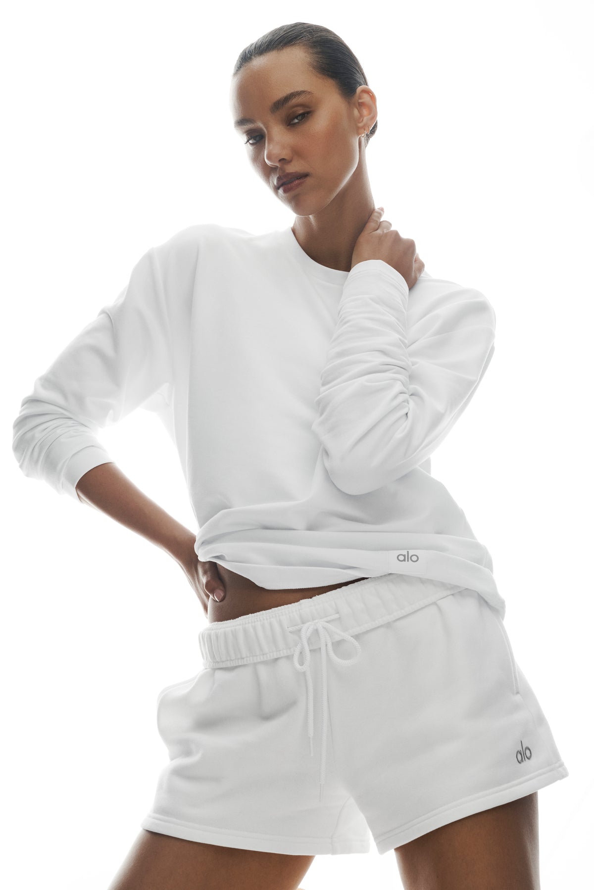 Double Take Long Sleeve Crew - White--0