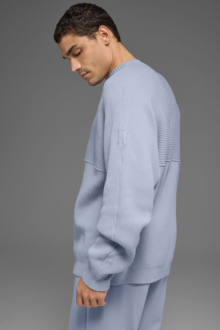 Domain Shift Rib Knit Sweater Crew - Winter Frost--3