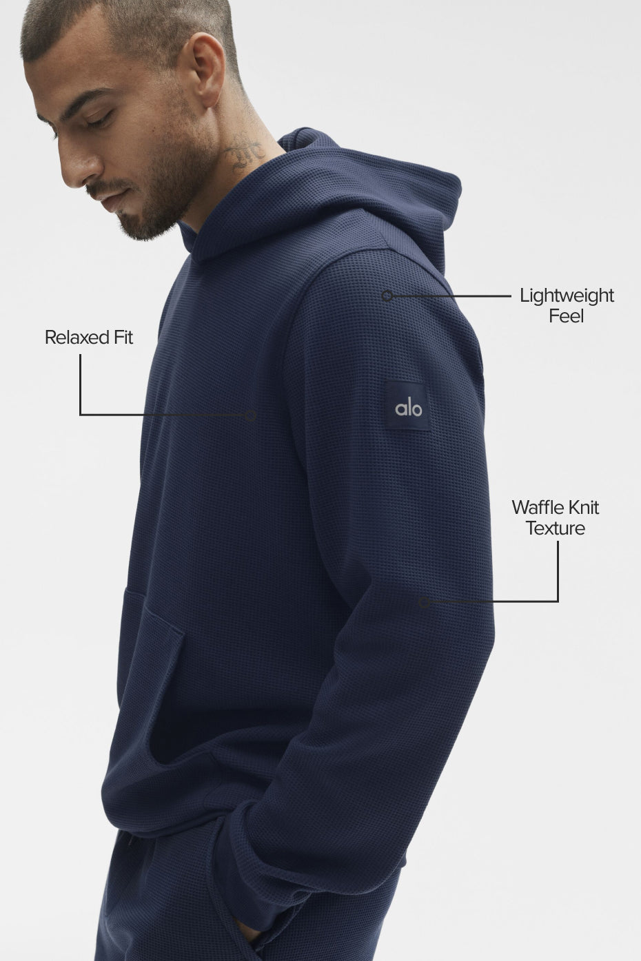 Waffle Lounge Hoodie - Navy--1