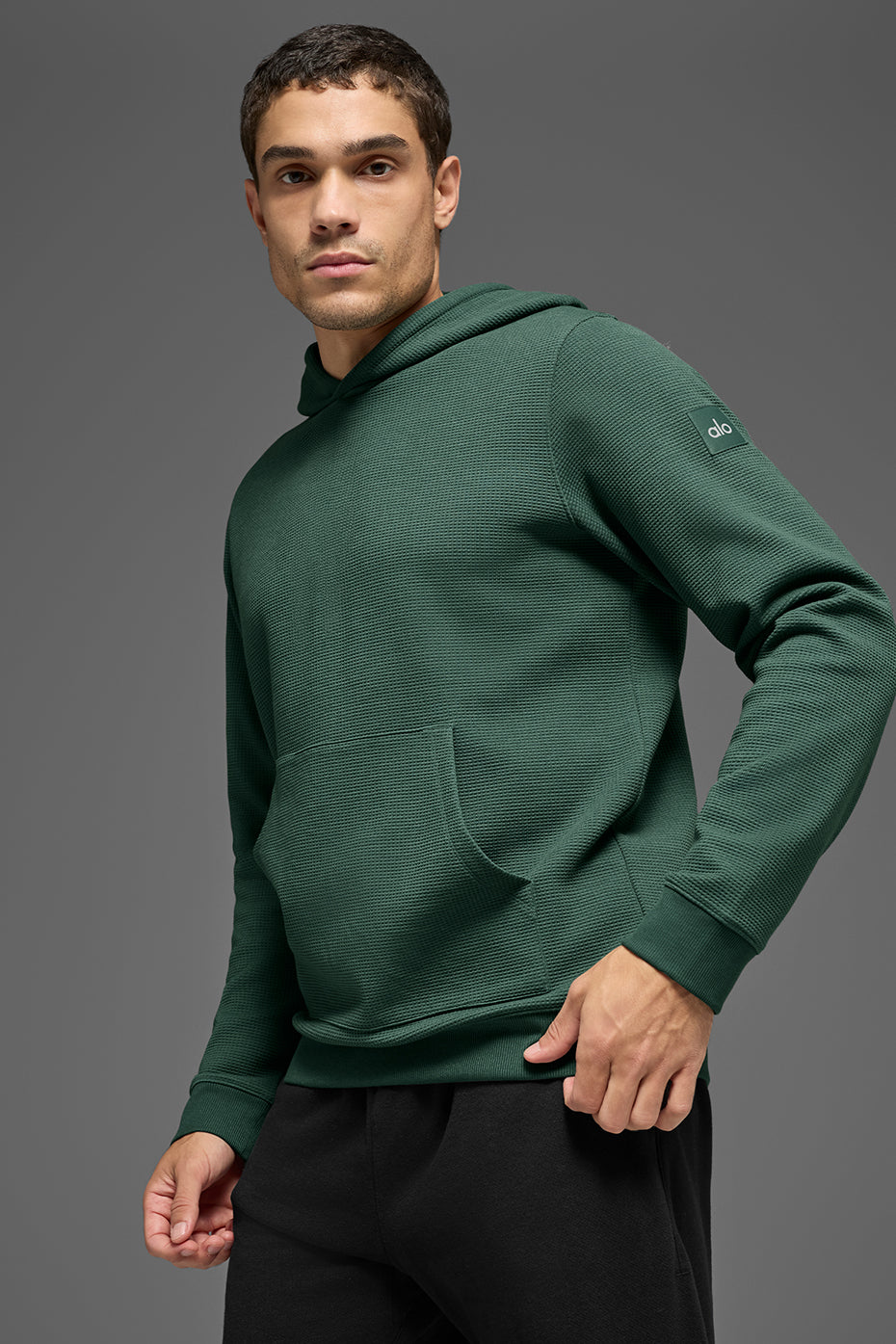 Waffle Lounge Hoodie - Clover Green--2