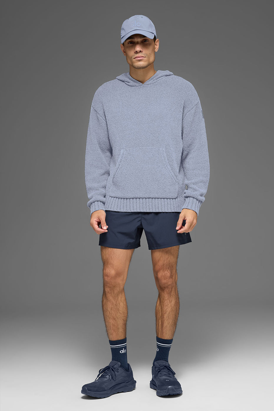 Textured Knit Hoodie - Winter Frost--3