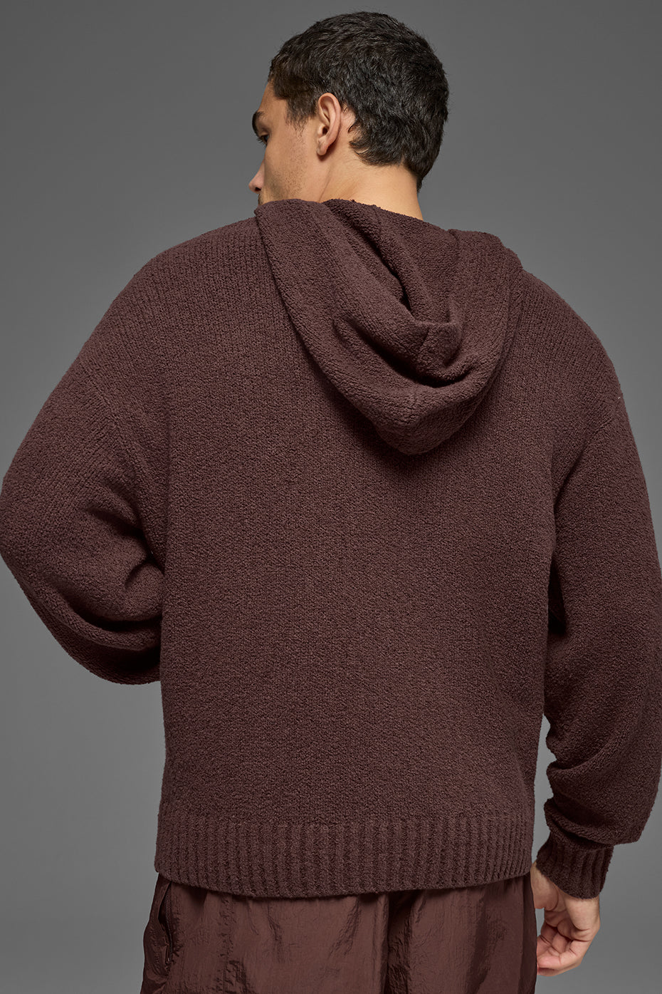 Textured Knit Hoodie - Brownstone--1