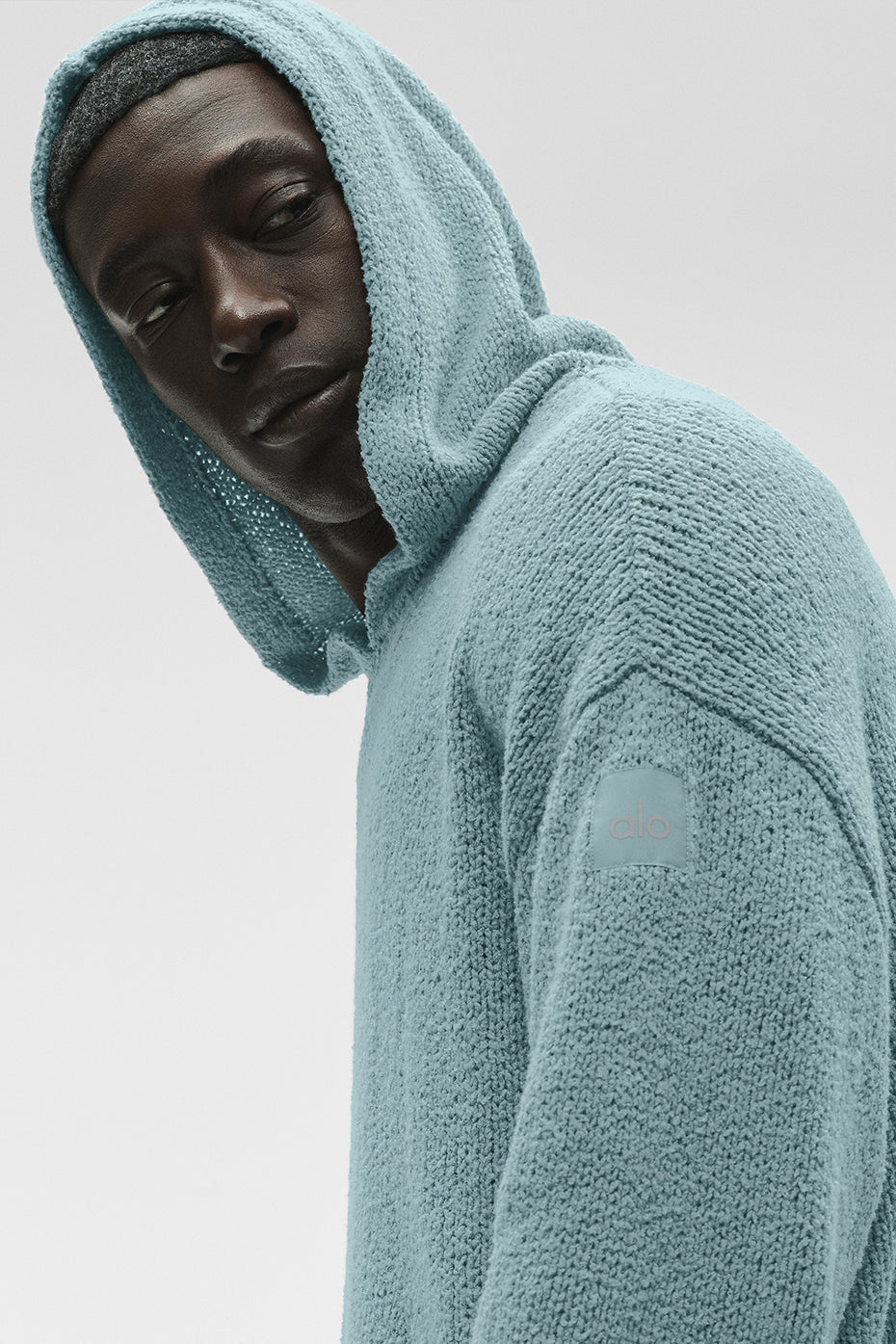 Textured Knit Hoodie - Desert Sage--1