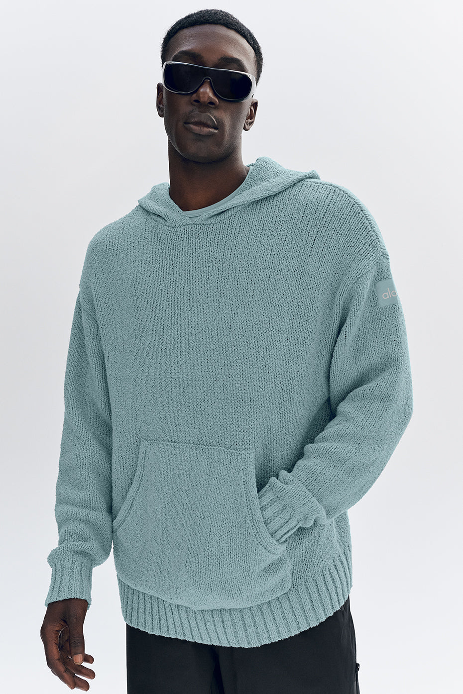 Textured Knit Hoodie - Desert Sage--2