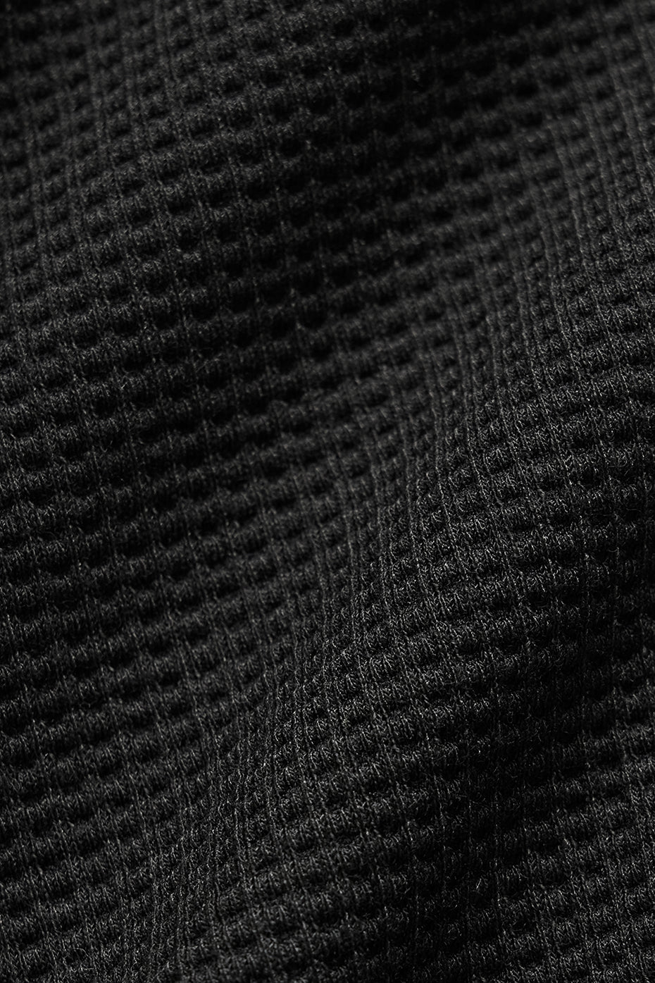 Waffle Lounge Long Sleeve Crew - Black--6