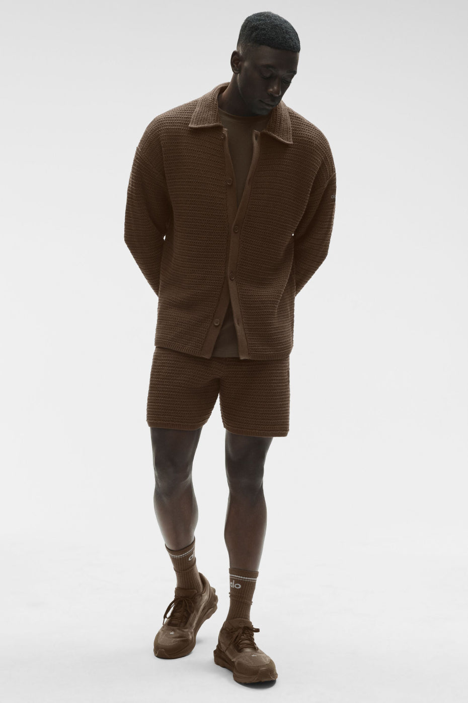 Shift Knit Button Up Long Sleeve - Espresso--5