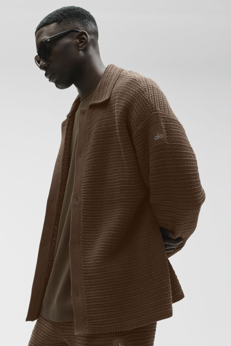 Shift Knit Button Up Long Sleeve - Espresso--4