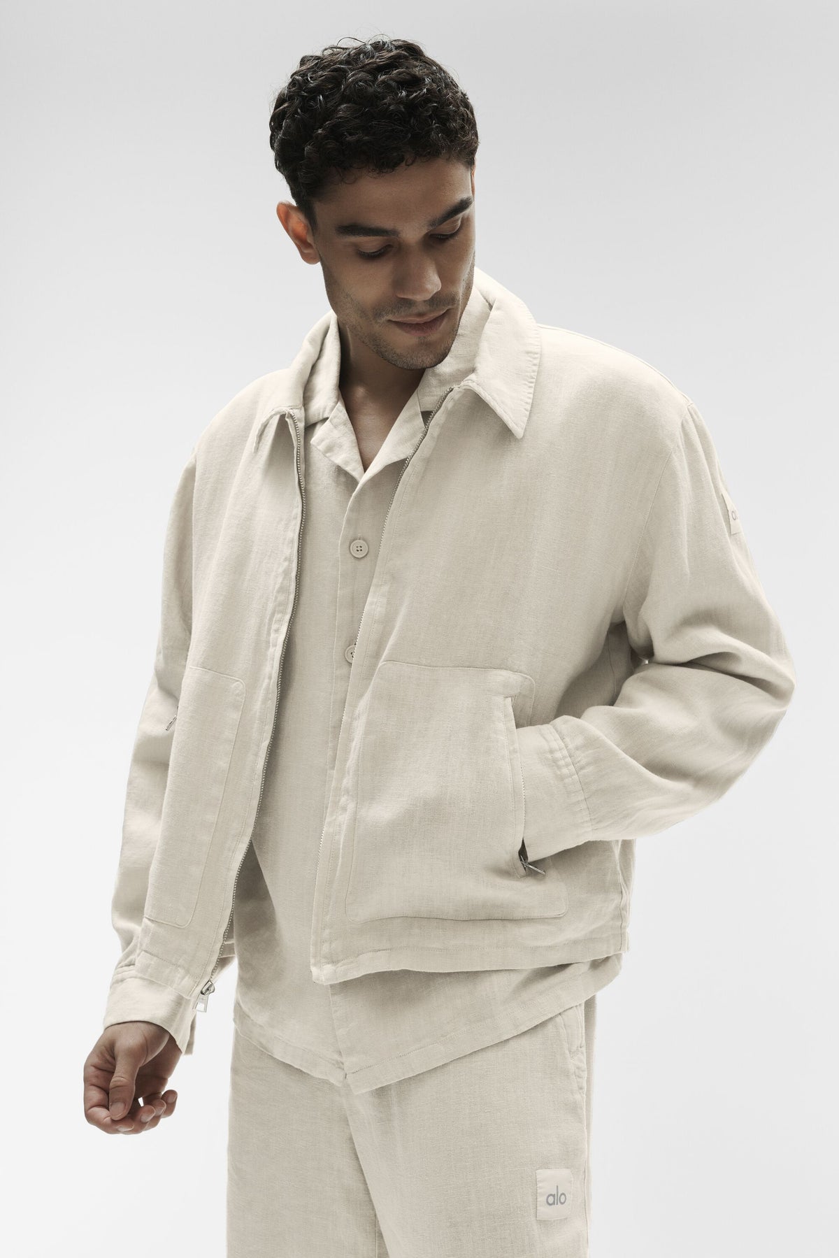 Linen Days Full Zip Jacket - Bone--0