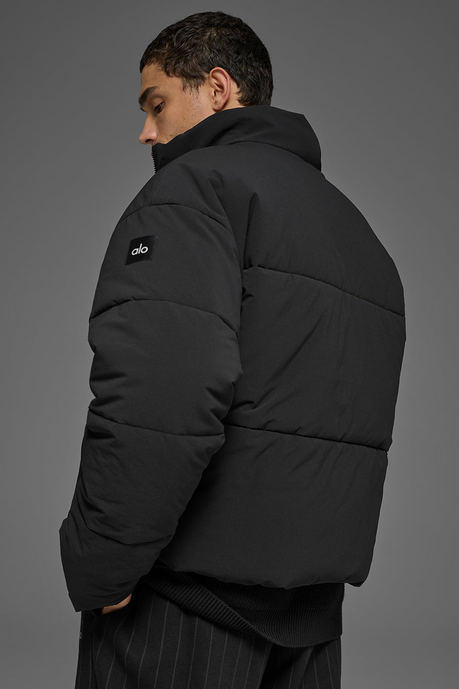 Stretch Woven Street Puffer - Black--2