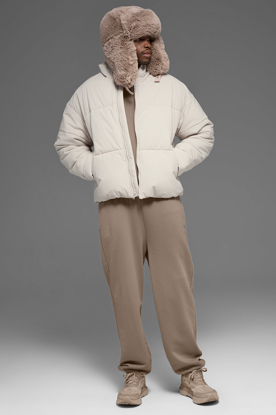 Stretch Woven Street Puffer - Bone--3