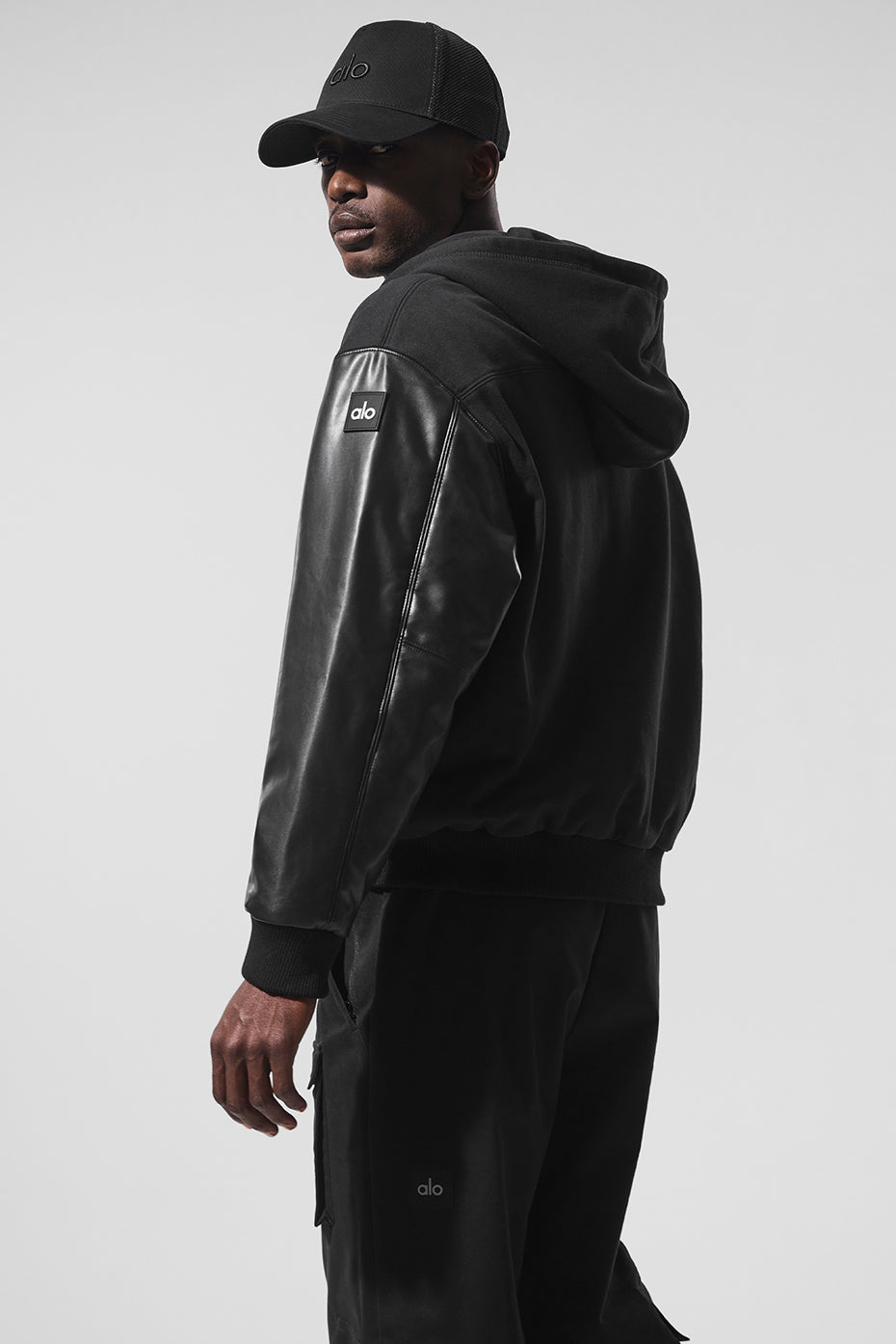 Select Hooded Bomber Jacket - Black--2