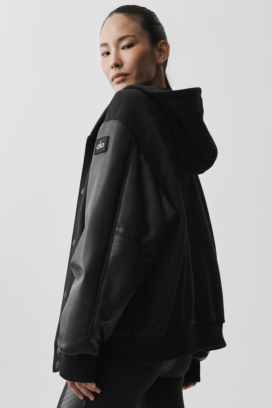 Select Hooded Bomber Jacket - Black--1