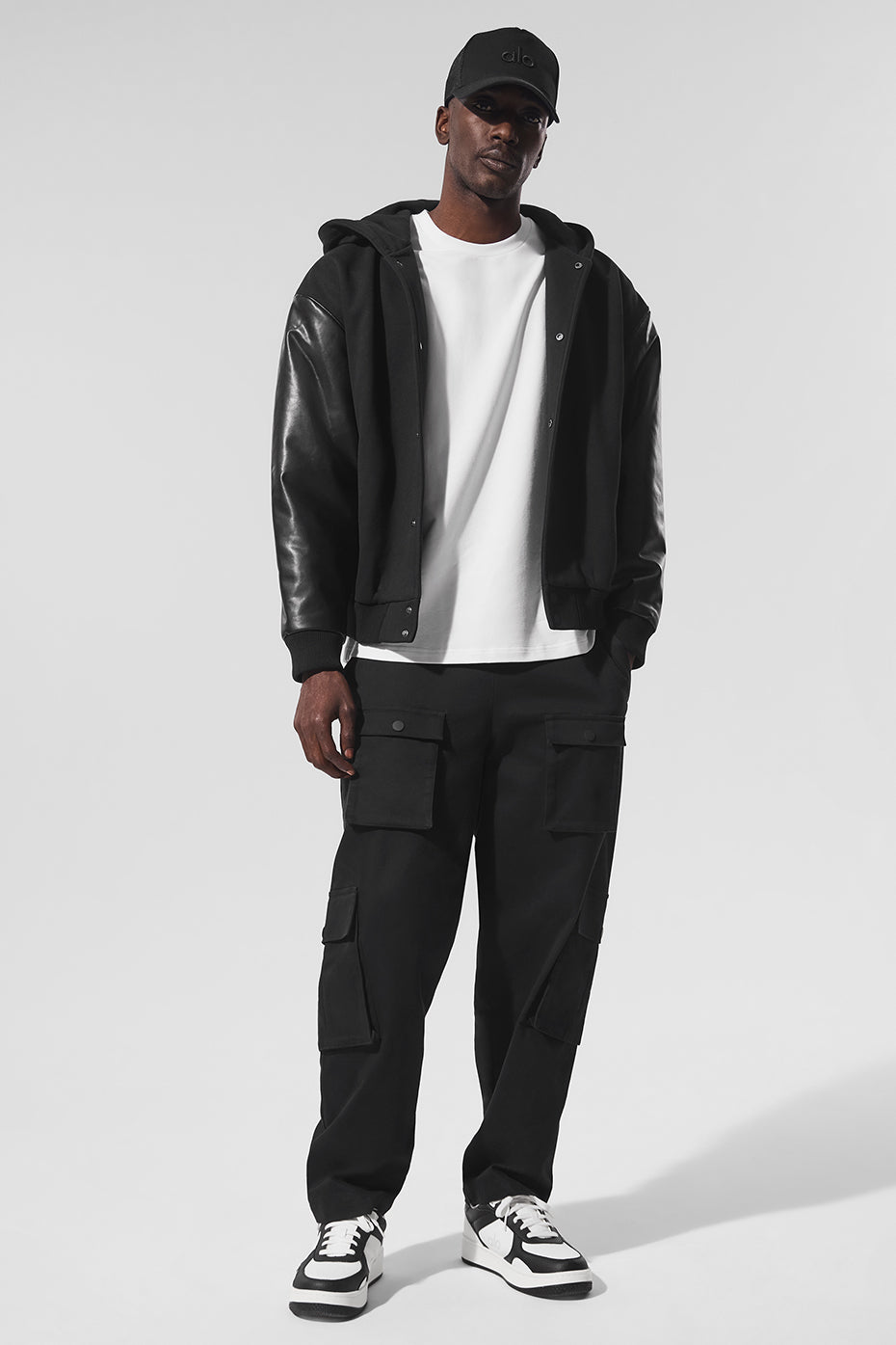 Select Hooded Bomber Jacket - Black--4