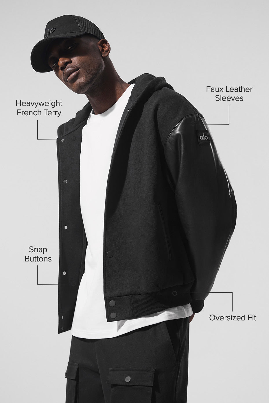 Select Hooded Bomber Jacket - Black--1