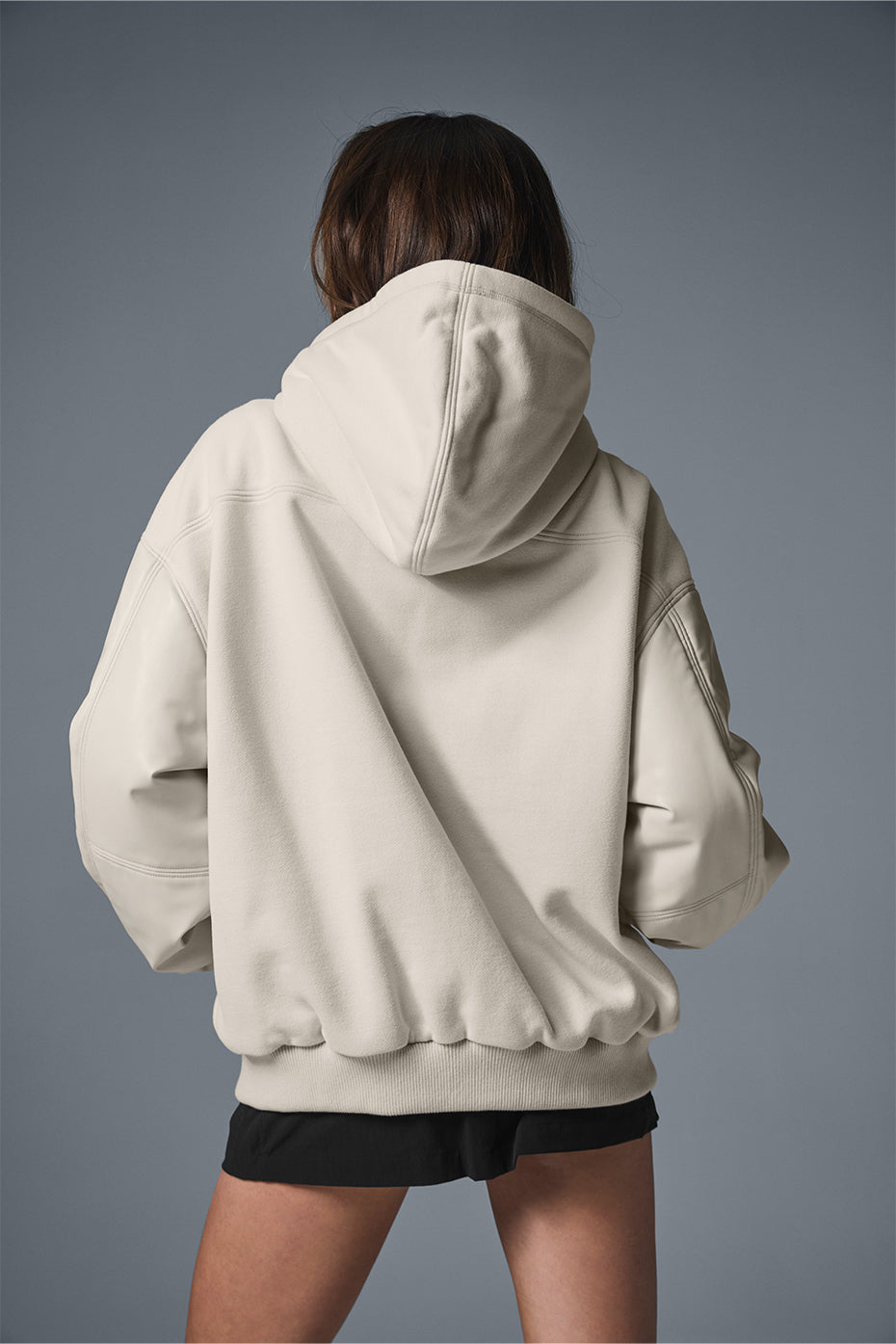 Select Hooded Bomber Jacket - Bone--3