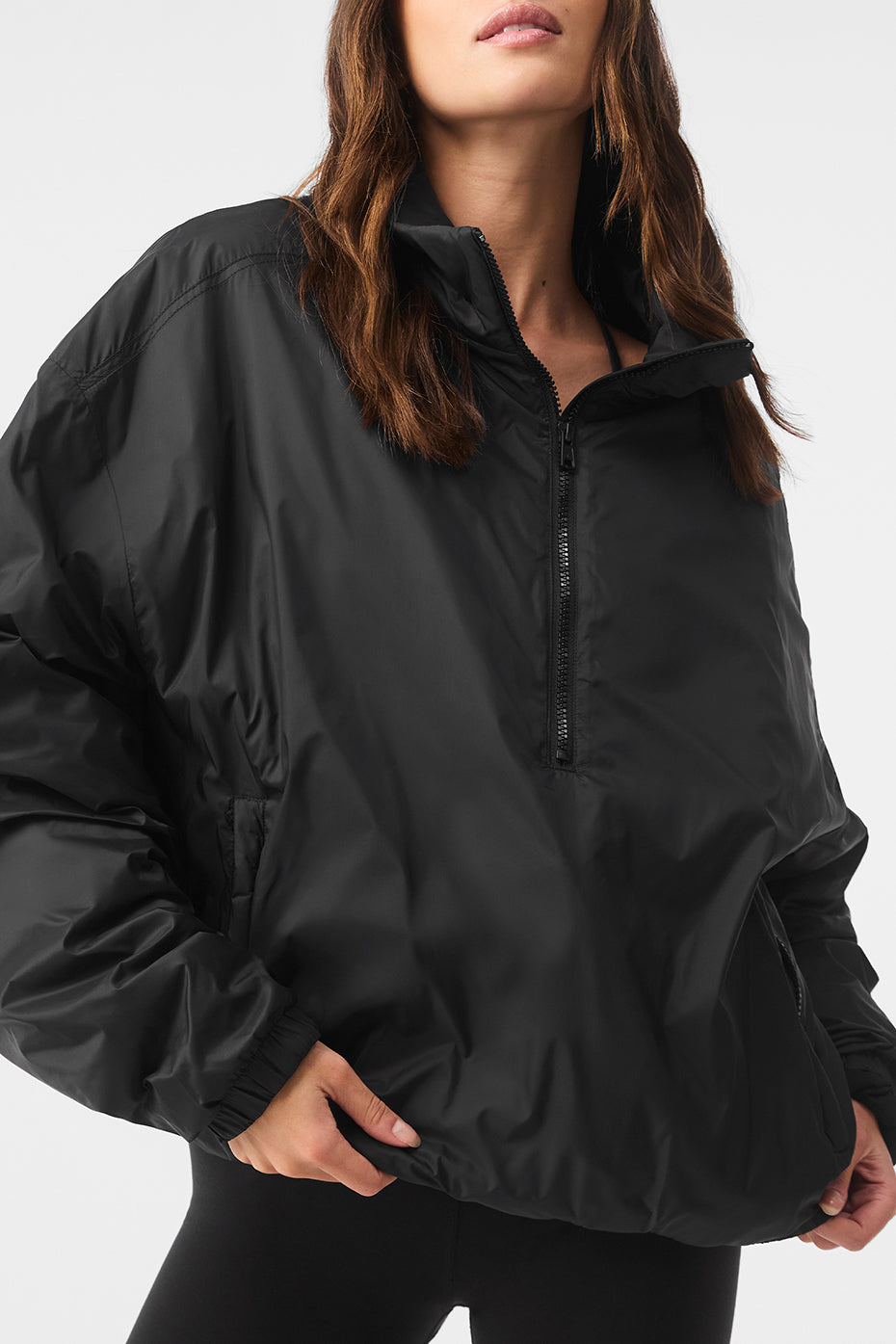 Latitude Light Weight 1/2 Zip Pullover Jacket - Black--2