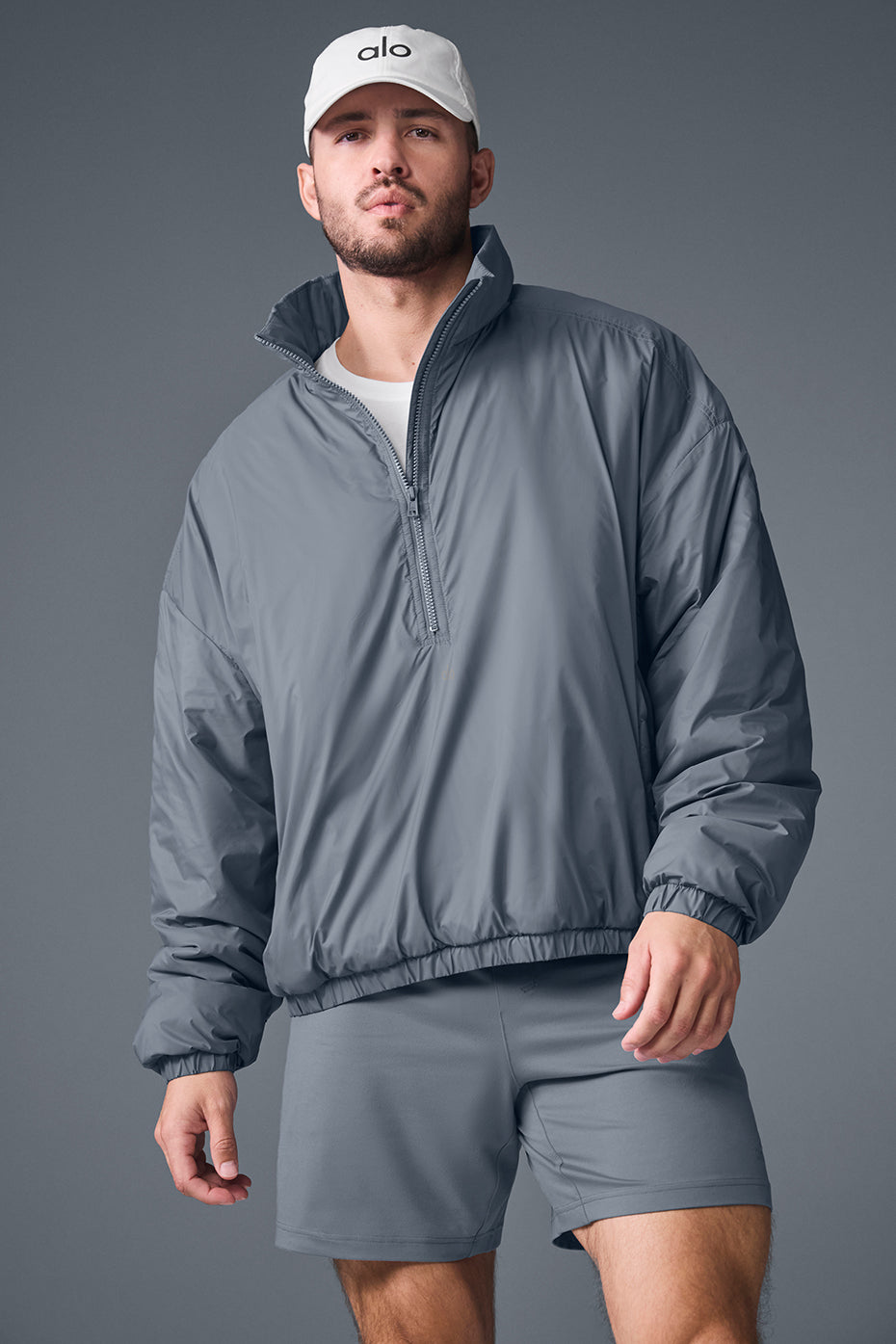Latitude Light Weight 1/2 Zip Pullover Jacket - Steel Grey--0