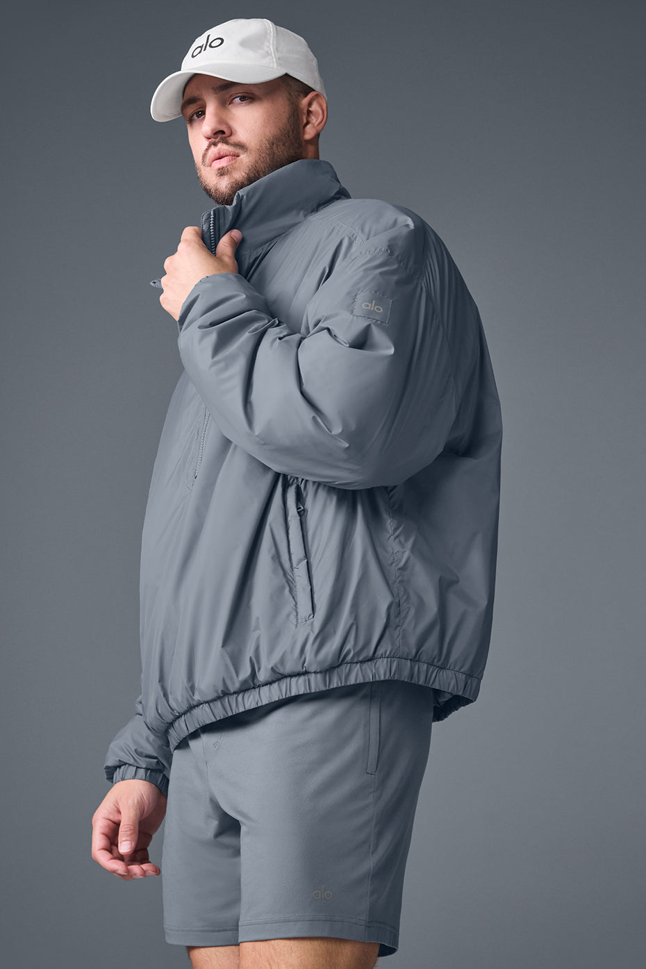 Latitude Light Weight 1/2 Zip Pullover Jacket - Steel Grey--2