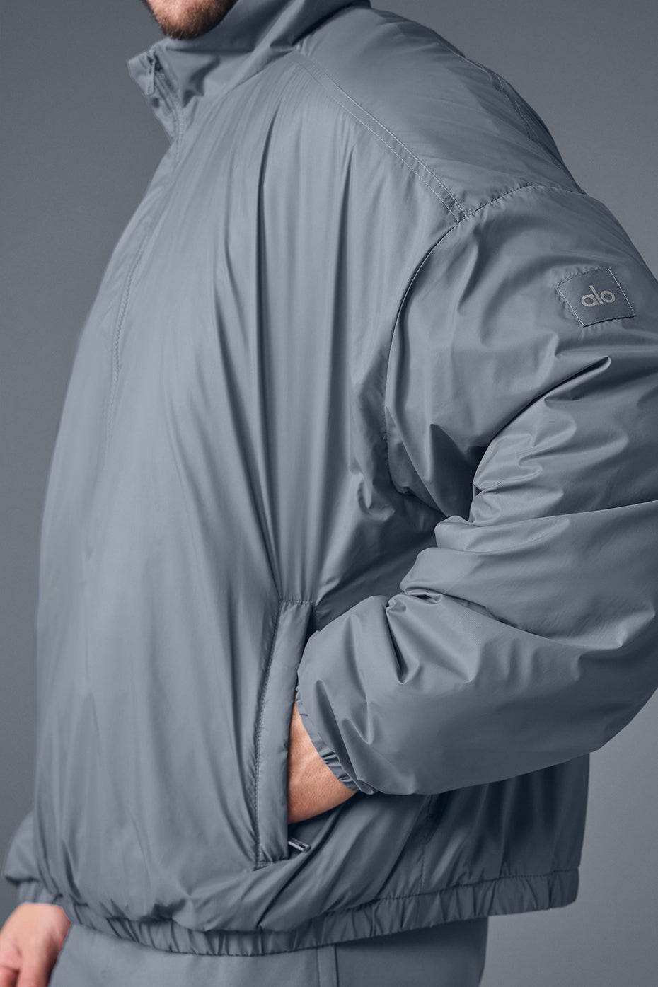 Latitude Light Weight 1/2 Zip Pullover Jacket - Steel Grey--3