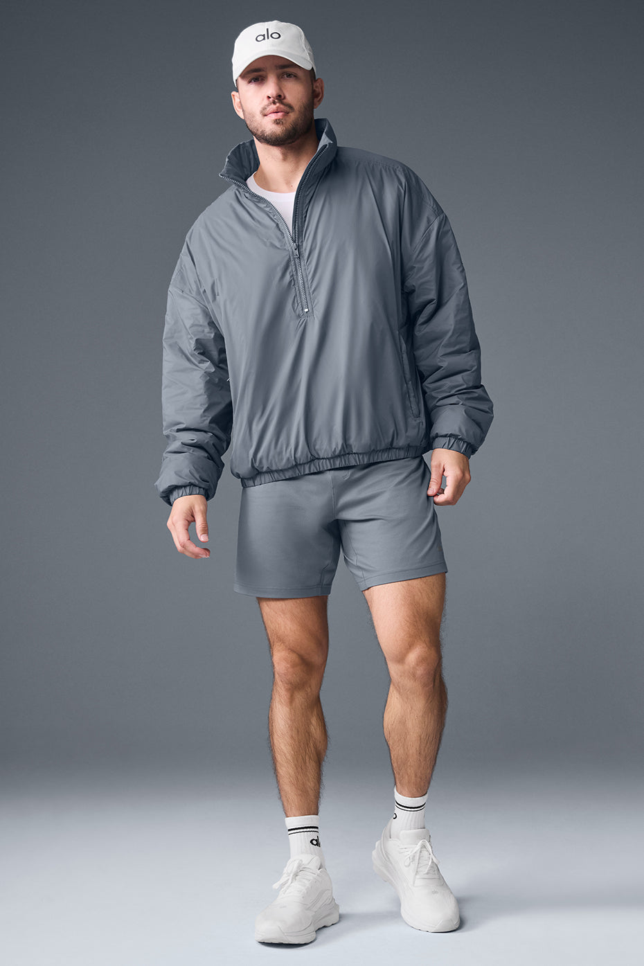 Latitude Light Weight 1/2 Zip Pullover Jacket - Steel Grey--4