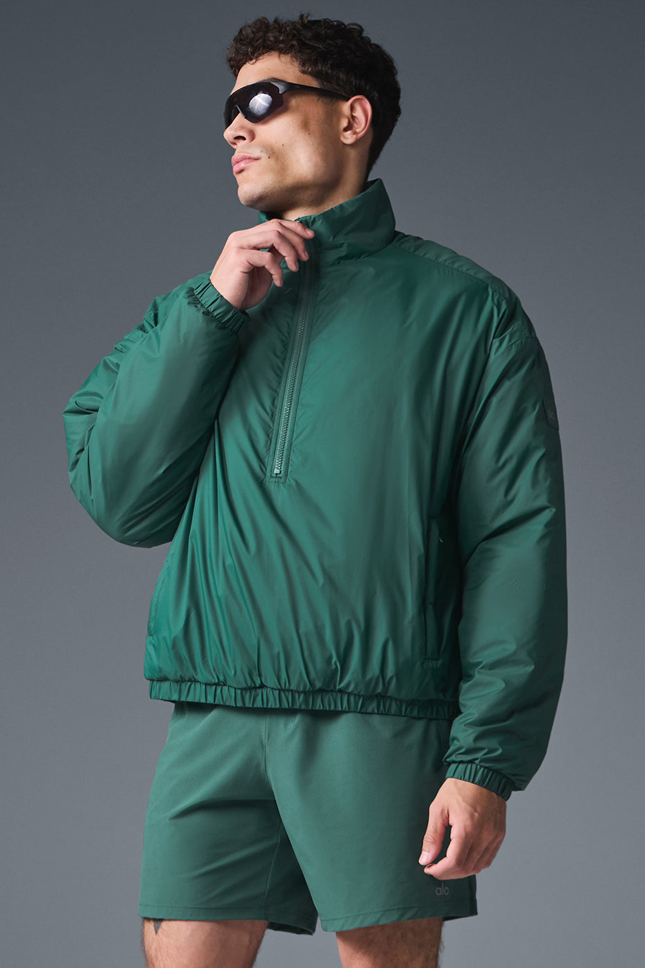 Latitude Light Weight 1/2 Zip Pullover Jacket - Winter Ivy--0