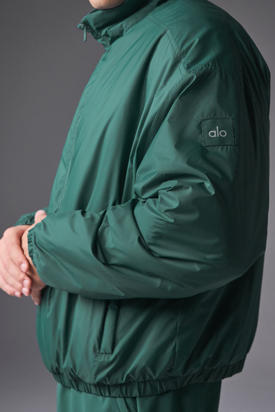Latitude Light Weight 1/2 Zip Pullover Jacket - Winter Ivy--3