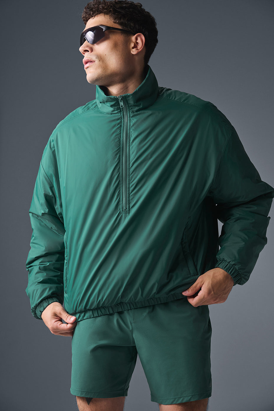 Latitude Light Weight 1/2 Zip Pullover Jacket - Winter Ivy--4