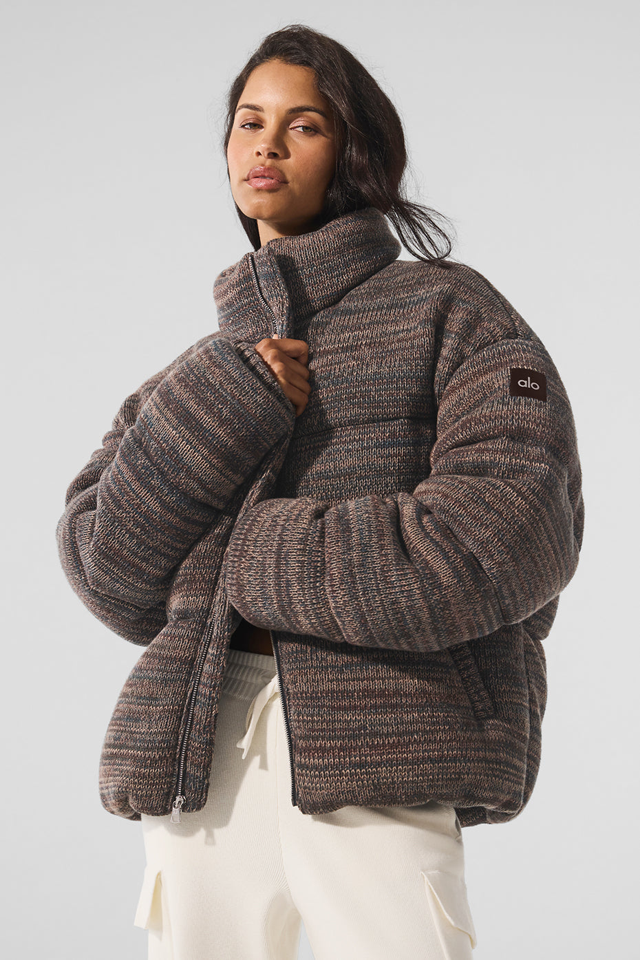 Stage Sweater Puffer - Brown Multi--0