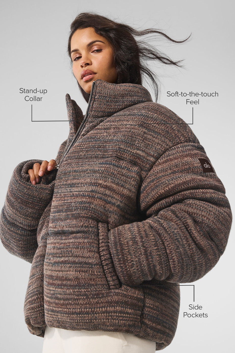 Stage Sweater Puffer - Brown Multi--1
