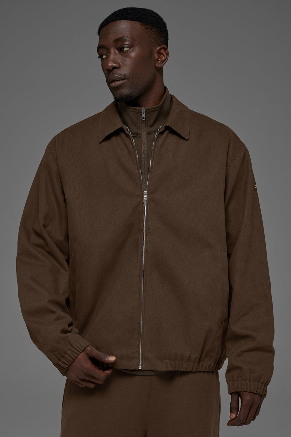 Cotton Canvas Coaches Jacket - Espresso--3