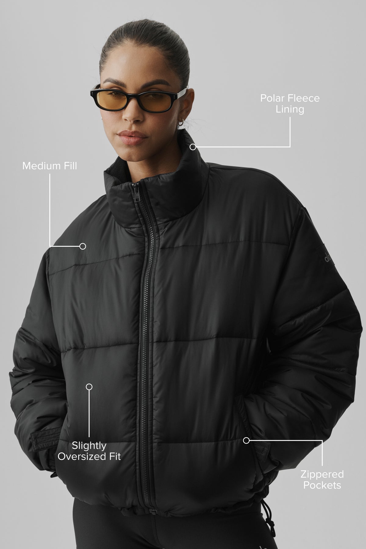 Cold Front Puffer Jacket - Black--1