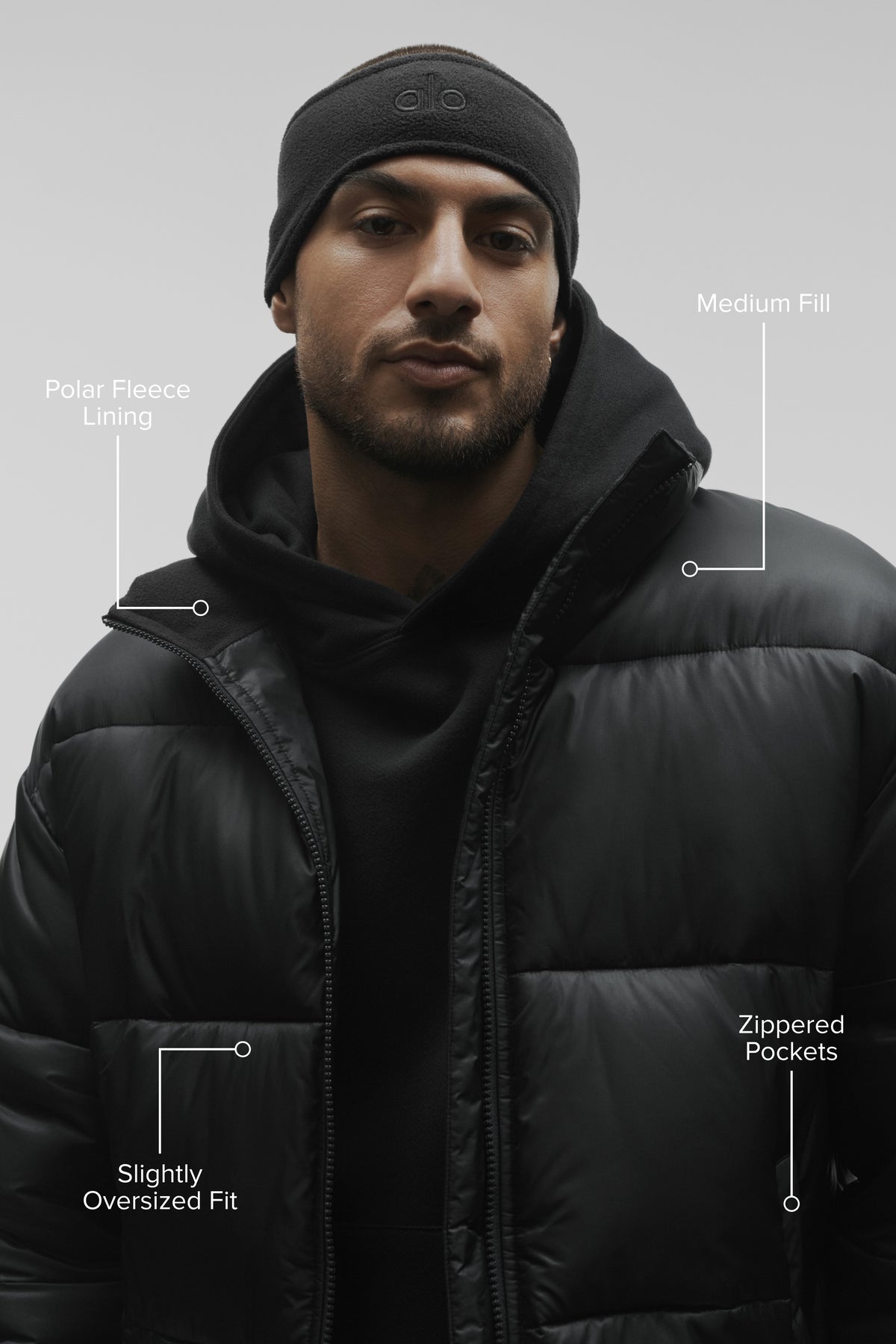 Cold Front Puffer Jacket - Black--1