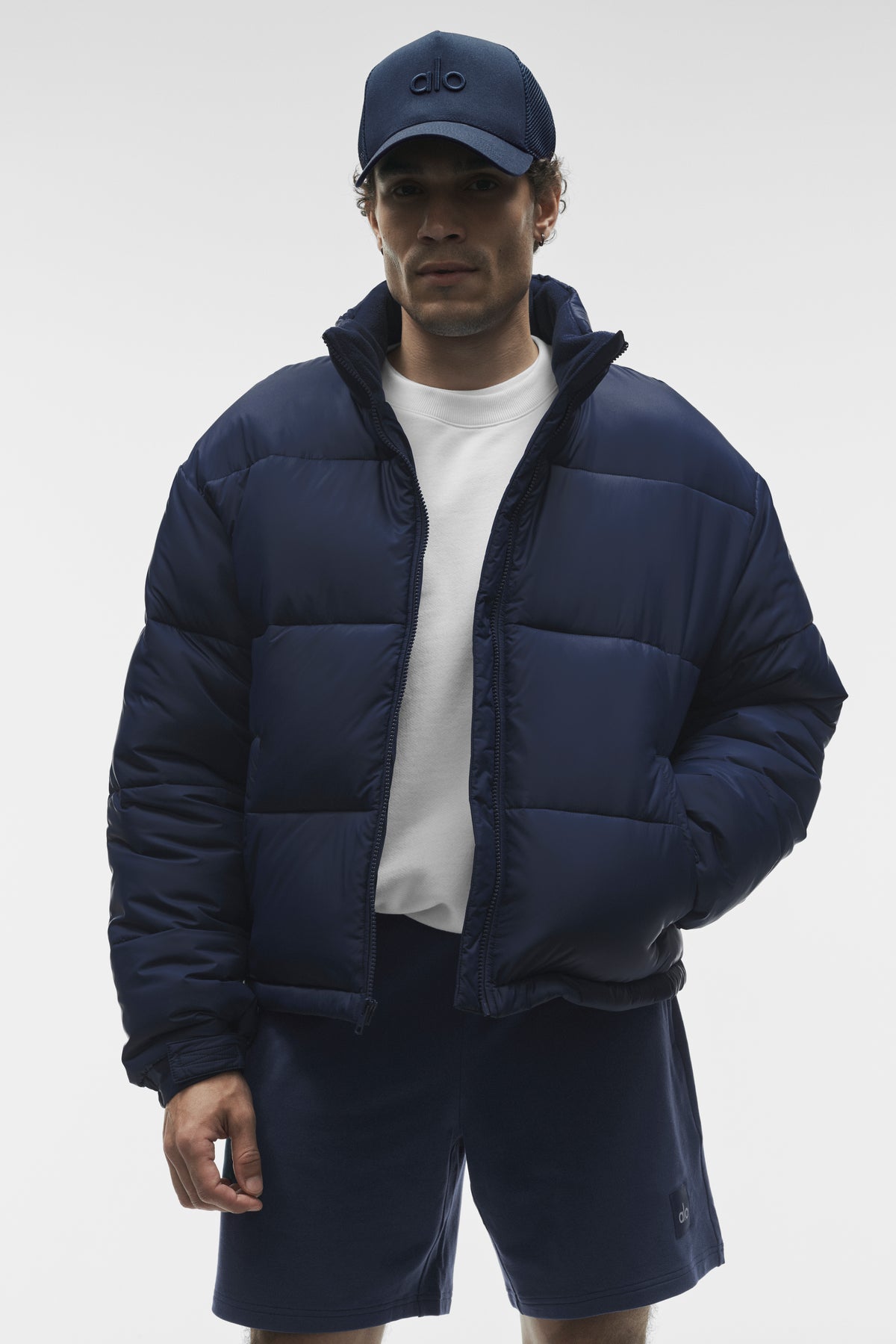 Cold Front Puffer Jacket - Navy--2