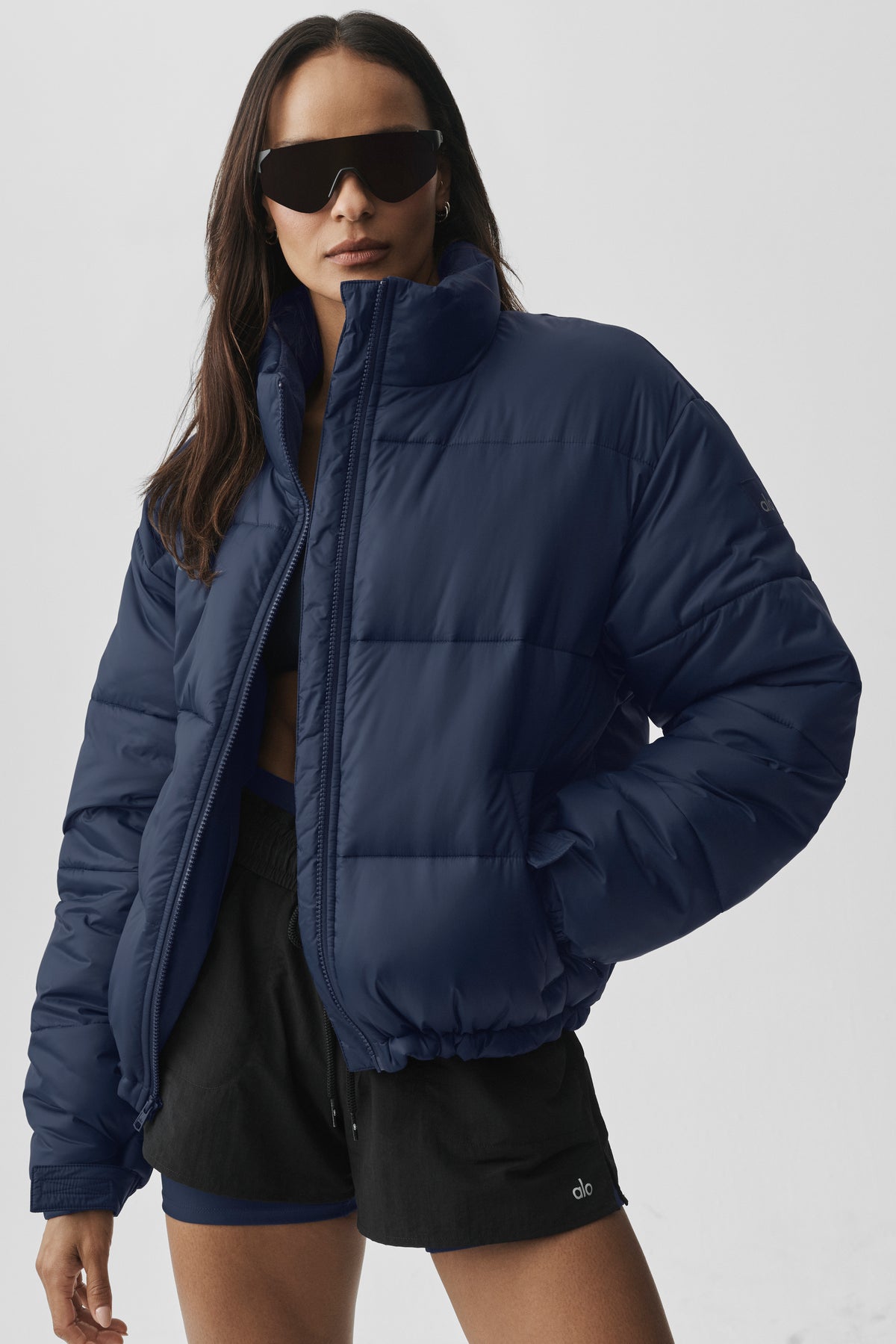 Cold Front Puffer Jacket - Navy--0