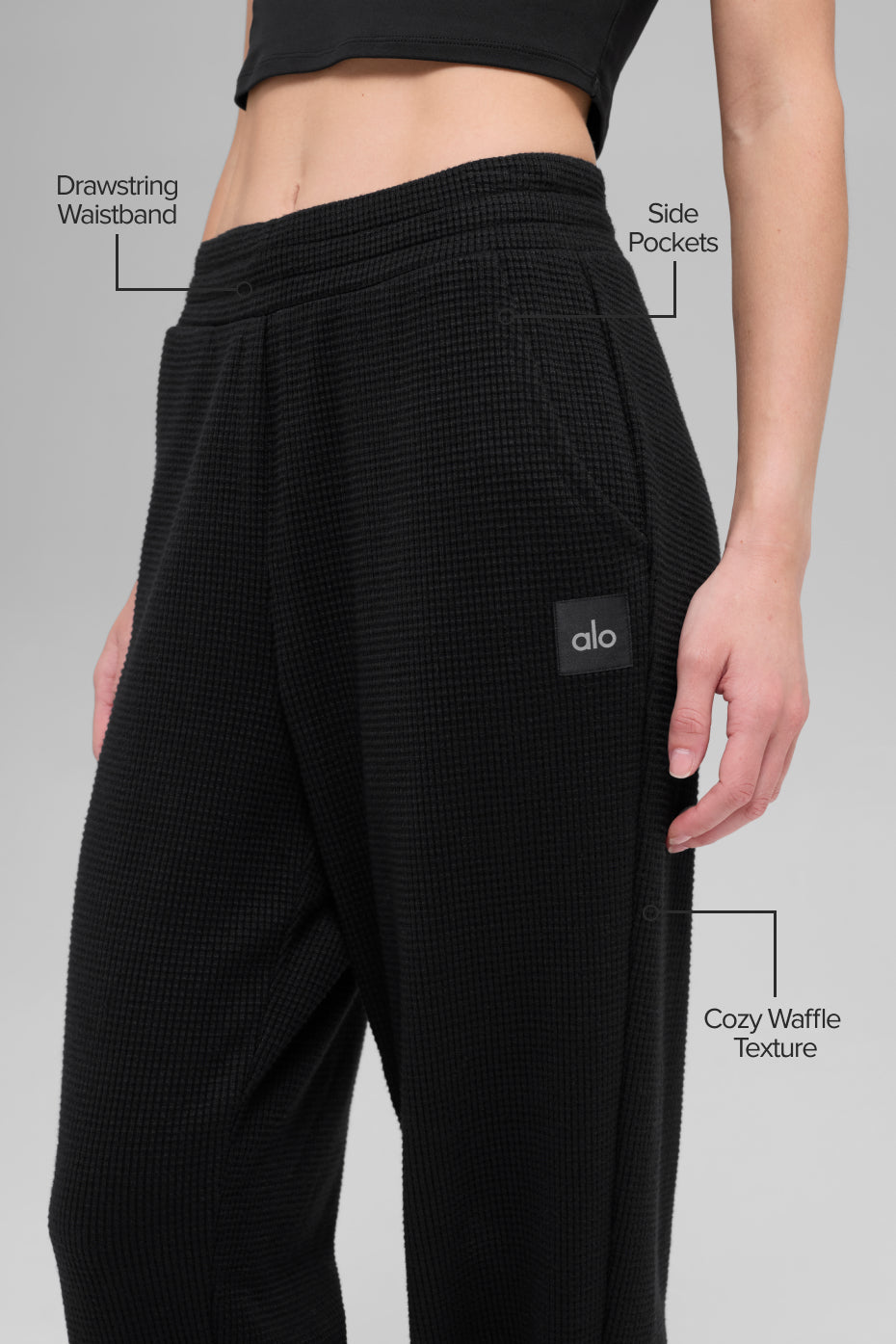 Waffle Weekend Escape Jogger - Black--1