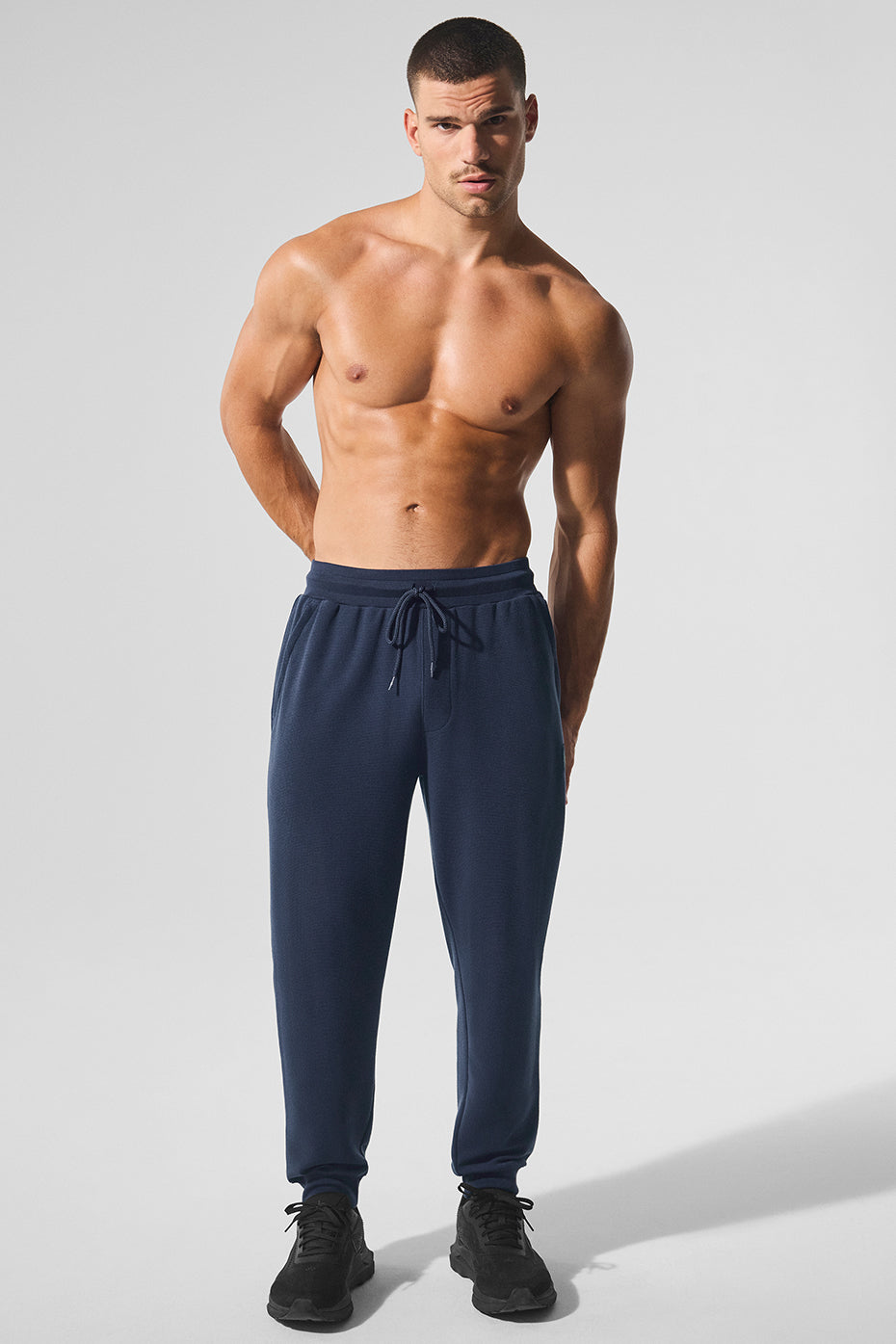 Micro Waffle Fast Break Jogger - Navy--3