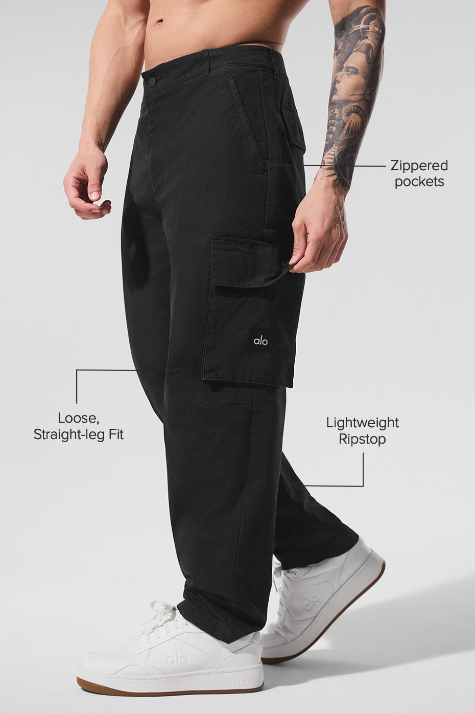 Cargo Ripstop Trouser - Black--1