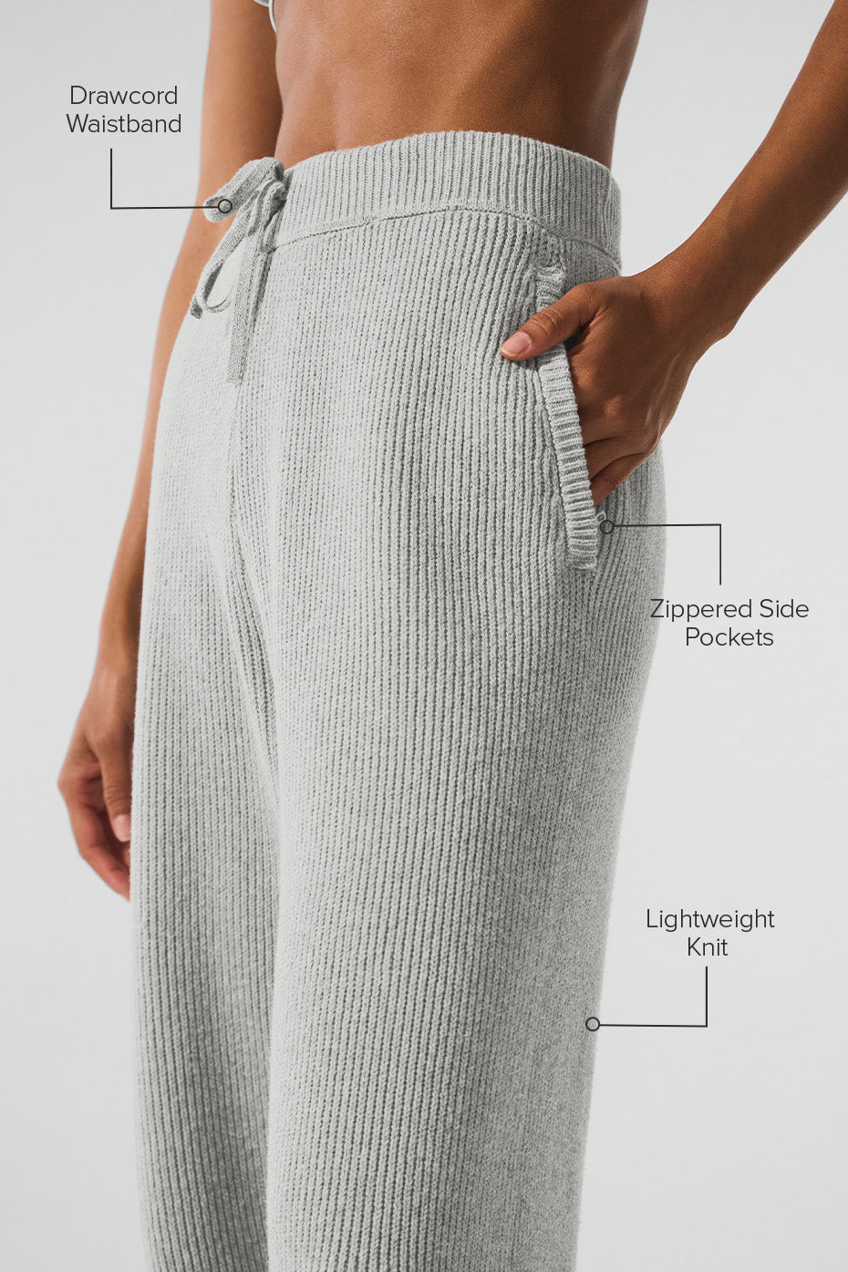 Domain Rib Knit Sweatpant - Athletic Heather Grey--1