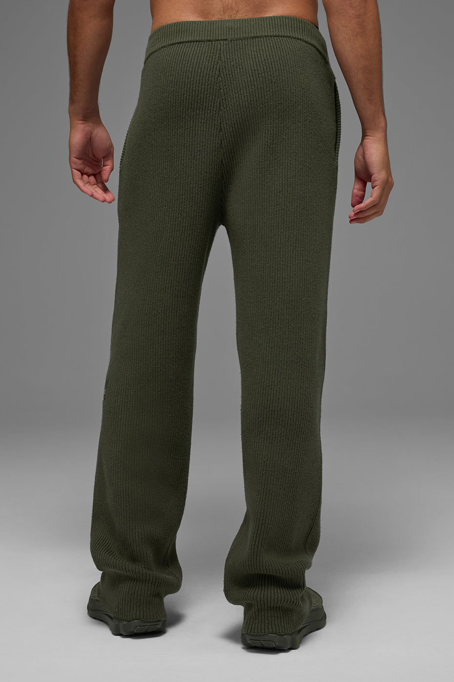 Domain Rib Knit Sweatpant - Green Olive--3