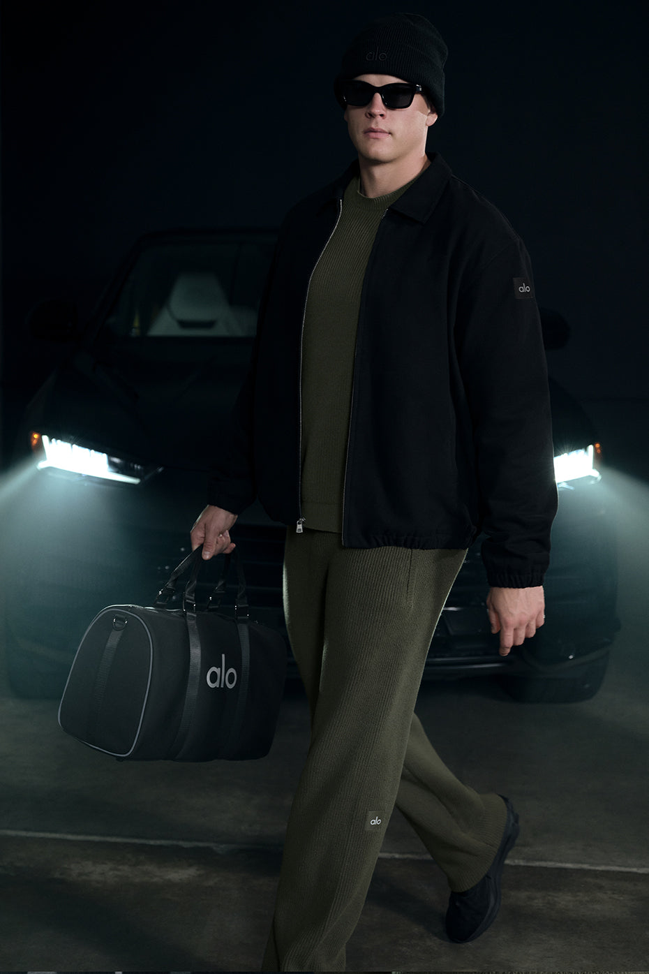 Domain Rib Knit Sweatpant - Green Olive--0