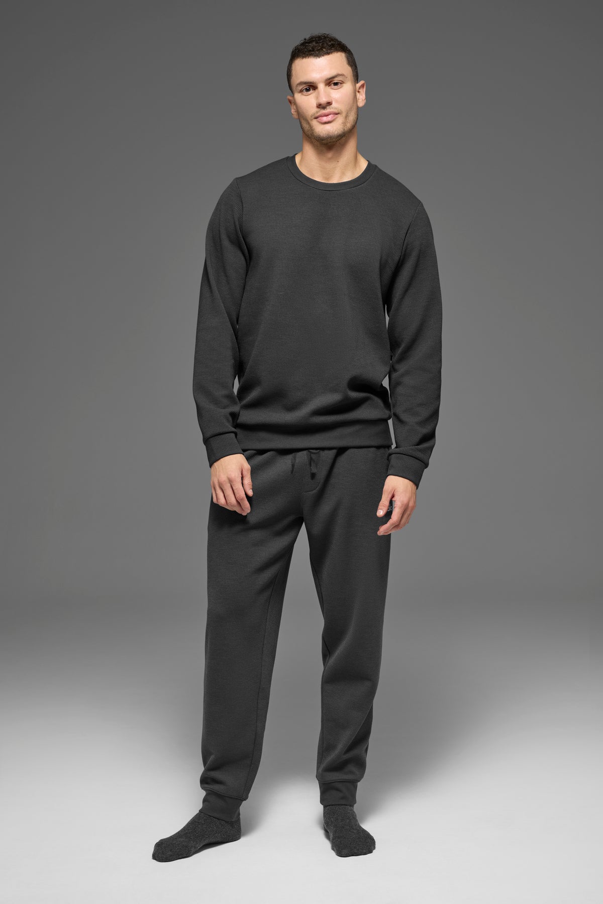 Waffle Lounge Jogger - Anthracite--4