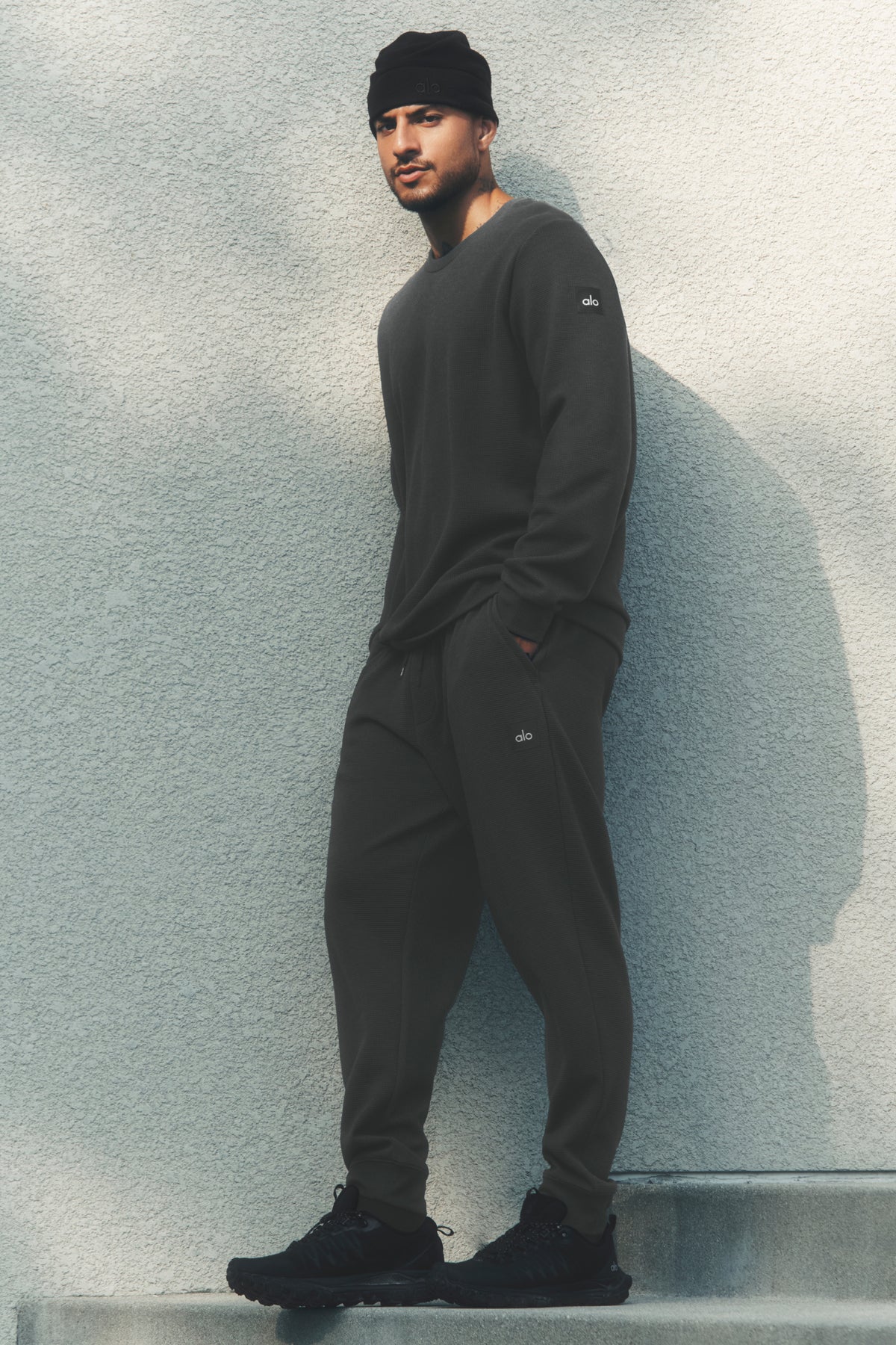 Waffle Lounge Jogger - Anthracite--0